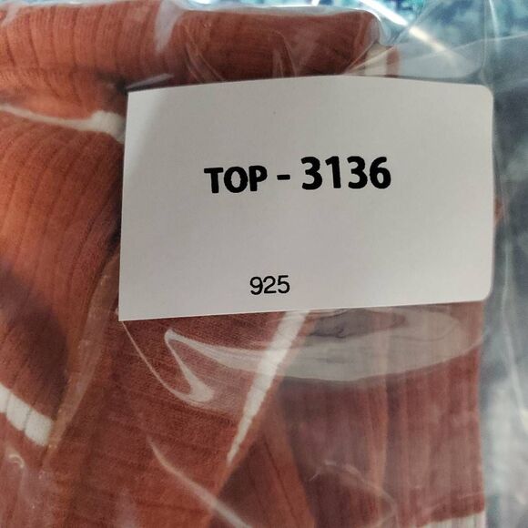 Maurices Maternity XL Rust Striped Sleeveless Ribbed Tank Top - Picture 6 of 6